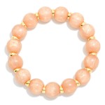 Wholesale marbled Acetate Bead Beaded Stretch Bracelet D