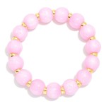 Wholesale marbled Acetate Bead Beaded Stretch Bracelet D