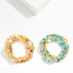 Wholesale set Four Stone Metal Beaded Bracelets D
