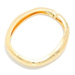 Wholesale tapered Hammered Metal Hinged Bangle Bracelet D