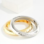 Wholesale hammered Metal Hinged Bangle Bracelet D