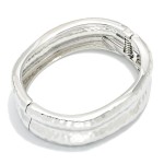 Wholesale hammered Metal Concave Hinged Bangle Bracelet D
