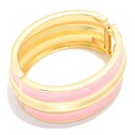 Wholesale marbled Enamel Gold Hinged Bangle Bracelet D