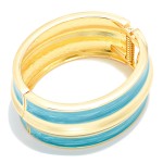 Wholesale marbled Enamel Gold Hinged Bangle Bracelet D