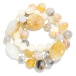 Wholesale set Three Marbled Acetate Bead Beaded Stretch Bracelets D