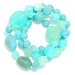 Wholesale set Three Marbled Acetate Bead Beaded Stretch Bracelets D