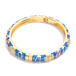Wholesale marbled Floral Enamel Bangle Hinged Bracelet D