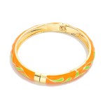 Wholesale marbled Leaf Enamel Bangle Hinged Bracelet D