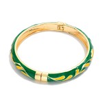 Wholesale marbled Leaf Enamel Bangle Hinged Bracelet D