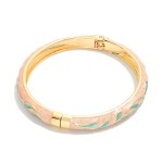 Wholesale marbled Leaf Enamel Bangle Hinged Bracelet D