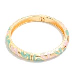 Wholesale marbled Enamel Bangle Hinged Bracelet D