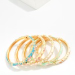 Wholesale marbled Floral Enamel Bangle Hinged Bracelet D