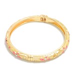 Wholesale marbled Floral Enamel Bangle Hinged Bracelet D