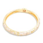 Wholesale marbled Floral Enamel Bangle Hinged Bracelet D