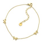 Wholesale metal Chain Link Anklet Bow Stations D Stainless Steel Water Tarnish R