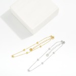 Wholesale metal Chain Link Anklet Star Stations D Stainless Steel Water Tarnish