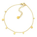 Wholesale chain Link Anklet Metal Circle Charms Stainless Steel D Extender L