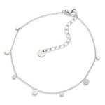 Wholesale chain Link Anklet Metal Circle Charms Stainless Steel D Extender L