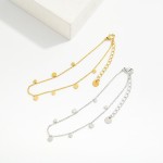 Wholesale chain Link Anklet Metal Circle Charms Stainless Steel D Extender L