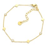 Wholesale chain Link Anklet Metal Circle Clover Charms Stainless Steel D Extende