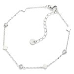 Wholesale chain Link Anklet Metal Circle Clover Charms Stainless Steel D Extende
