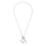 Wholesale linked Metal Bead Pearl Necklace Metal Starfish Fish Pendant L
