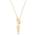 Wholesale ball Chain Necklace Metal Fish Bones Toggle Clasp Pendant L