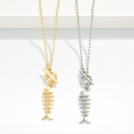 Wholesale ball Chain Necklace Metal Fish Bones Toggle Clasp Pendant L