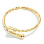 Wholesale twisted Metal Wrap Cuff Bracelet Bulb Ends D