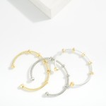 Wholesale ribbed Metal Cuff Bracelet Screw Nut Stations D