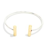 Wholesale metal Cuff Bracelet Metal Bar Edges D