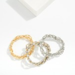 Wholesale set Four Metal Cylinder Bead Beaded Stretch Bracelets D