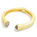 Wholesale hammered Metal Hinged Cuff Bracelet Rhinestone Edges D