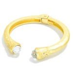 Wholesale hammered Metal Hinged Cuff Bracelet Rhinestone Edges D