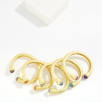 Wholesale hammered Metal Hinged Cuff Bracelet Rhinestone Edges D