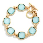 Wholesale metal Bracelet Glitter Resin Squared Stations Toggle Clasp