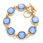 Wholesale metal Bracelet Glitter Resin Squared Stations Toggle Clasp