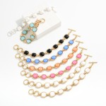 Wholesale metal Bracelet Glitter Resin Squared Stations Toggle Clasp