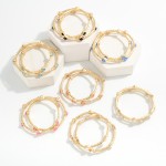 Wholesale set Two Hammered Metal Bangle Bracelet Glitter Resin Clover