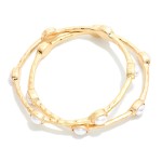 Wholesale set Two Hammered Metal Bangle Bracelet Glitter Resin Oval Stations