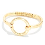 Wholesale hammered Metal Hinged Bangle Bracelet Hollow Circle D