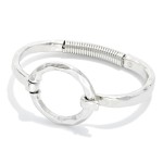 Wholesale hammered Metal Hinged Bangle Bracelet Hollow Circle D