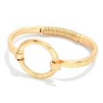 Wholesale hammered Metal Hinged Bangle Bracelet Hollow Circle D