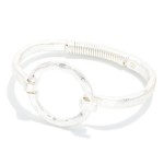 Wholesale hammered Metal Hinged Bangle Bracelet Hollow Circle D