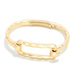 Wholesale hammered Metal Hinged Bangle Bracelet Hollow Rectangle D