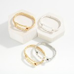 Wholesale hammered Metal Hinged Bangle Bracelet Hollow Rectangle D