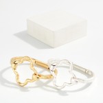 Wholesale hammered Metal Hinged Bangle Bracelet Hollow Clover D