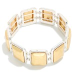 Wholesale two Metal Squared Stretch Bracelet L