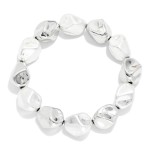 Wholesale metal Nugget Bead Beaded Stretch Bracelet D