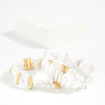 Wholesale beaded Stretch Biwa Pearl Bracelet Metal Tones L